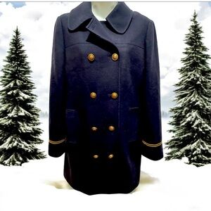 Tory Burch size 6  Women's Navy Double-Breasted Military style coat